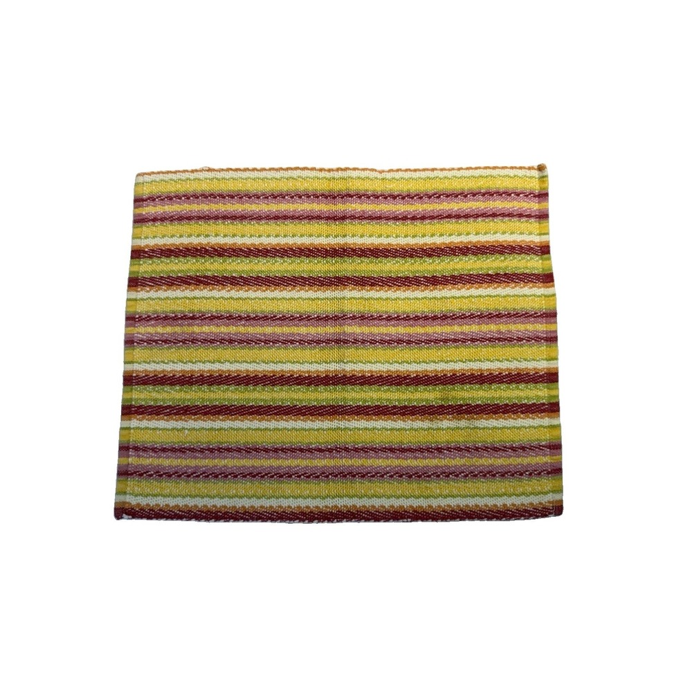 Vintage Fiesta Placemats – Colorful Striped Woven Table Mats-6 Total